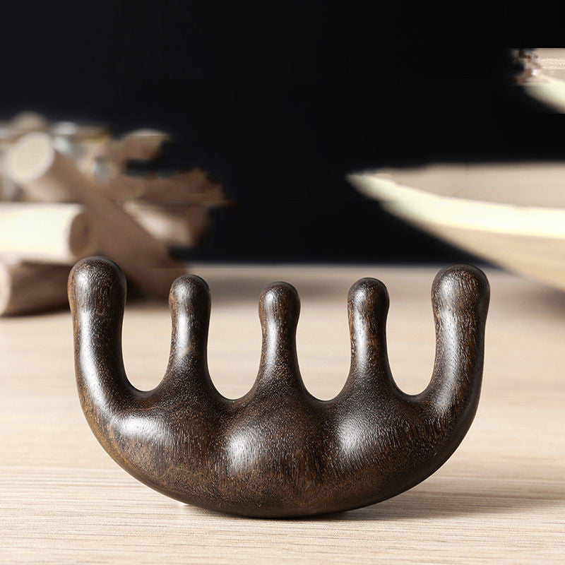 Wooden Massage Comb Unblocking Meridians Scraping Head Therapy Points