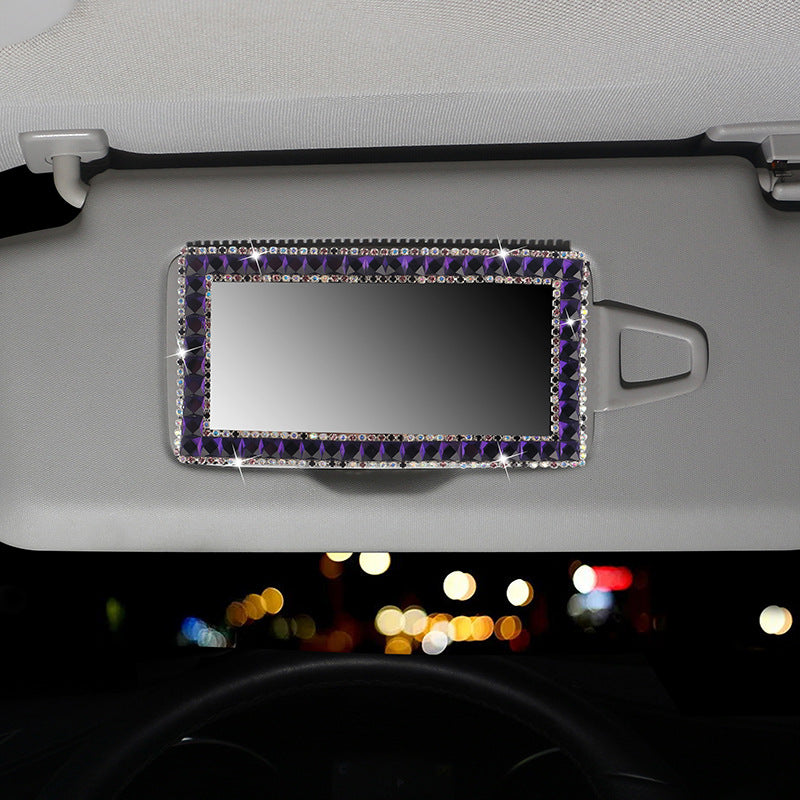 Car Sun Visor Rhinestone Makeup Mirror