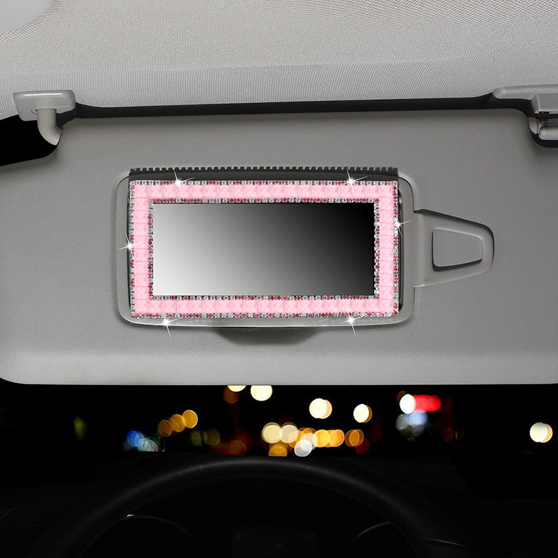 Car Sun Visor Rhinestone Makeup Mirror