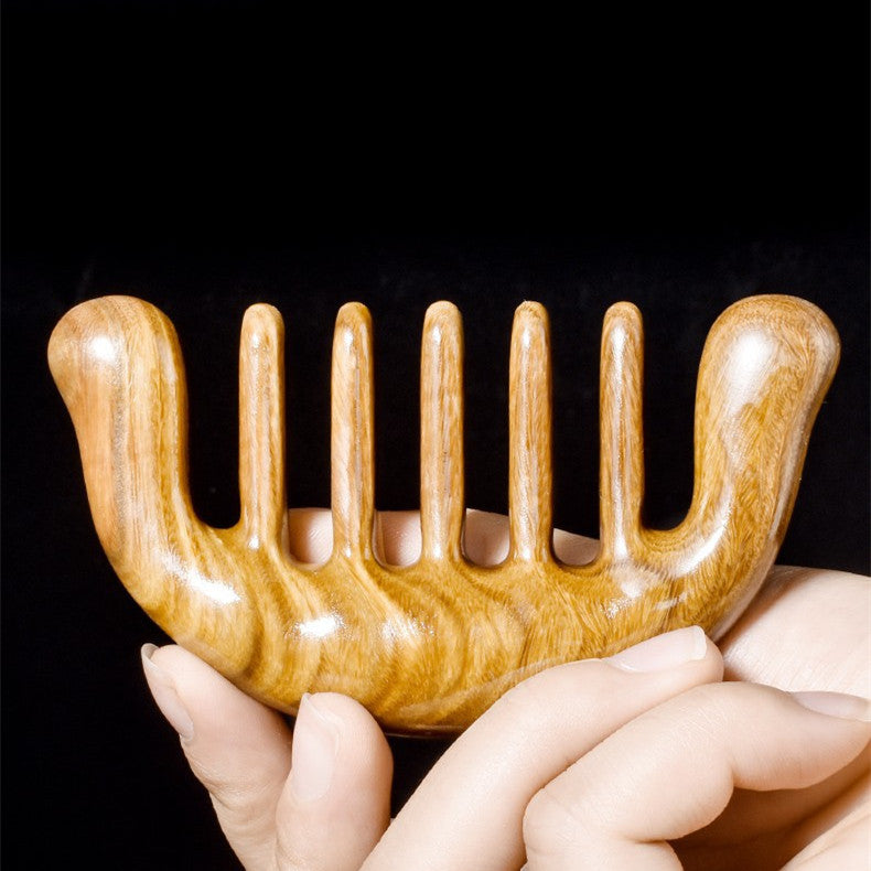 Wooden Massage Comb Unblocking Meridians Scraping Head Therapy Points