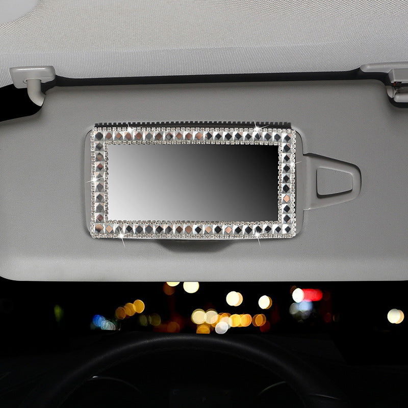 Car Sun Visor Rhinestone Makeup Mirror