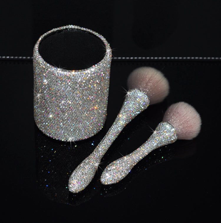 Glow by Kiara Diamond Luxe Makeup Brush Set with Crystal Holder