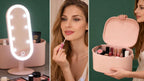 LED Makeup Organizer Storage Box for Skincare & Makeup Essentials with Touch Mirror