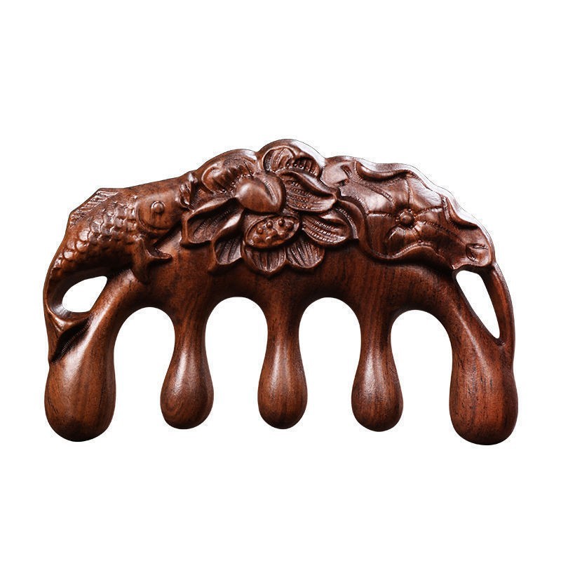 Wooden Massage Comb Unblocking Meridians Scraping Head Therapy Points