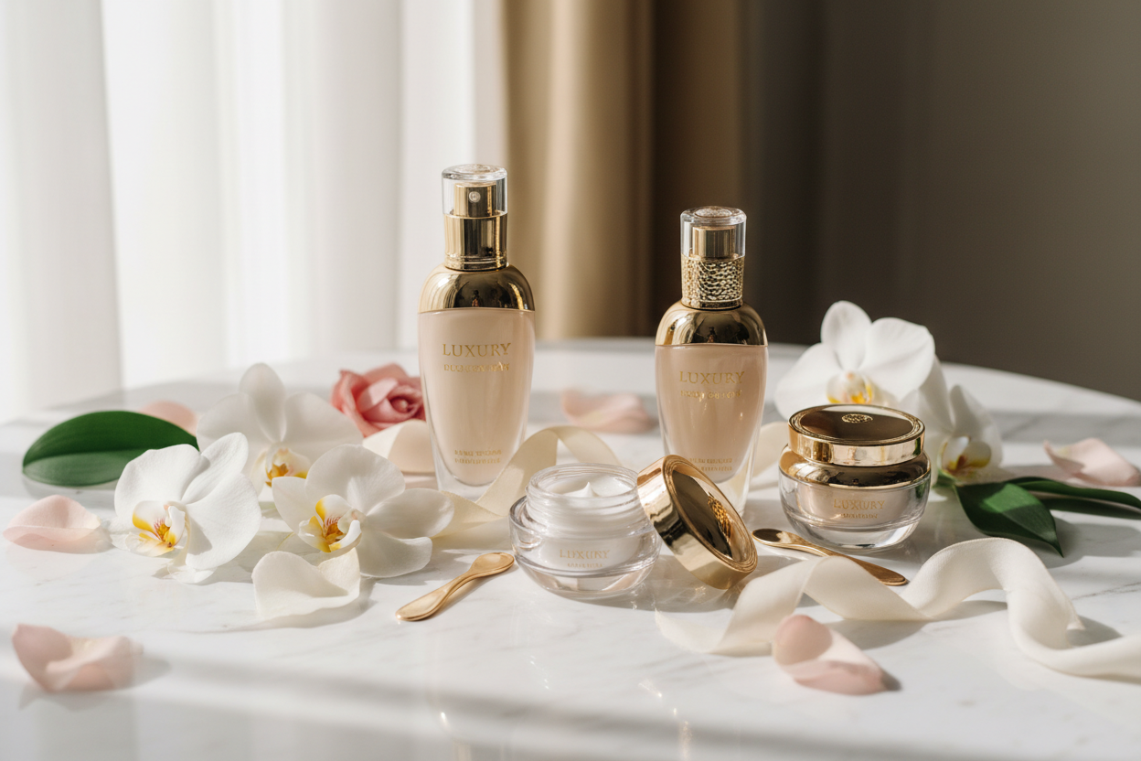 generate an image that shows luxury related to beauty and ksin care make it look very premium looking generate two images